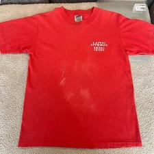 VINTAGE Love Stinks Shirt Adult Large Red Single Stitch Double Sided 80s 90s USA