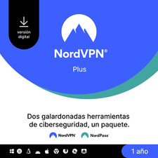 NordVPN Plus, 1 año, software VPN y administrador de contraseñas, código digital