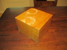 BROWN DISTRESSED DOVETAIL WOODEN BOX 5 1/2W X 5 3/4D X 4 1/8 D TRINKET BOX