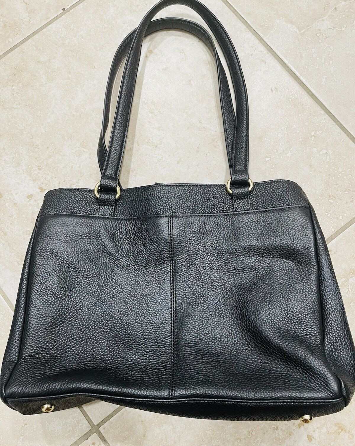 USED GIANI BERNINI HorseBit Leather Satchel Black Gem