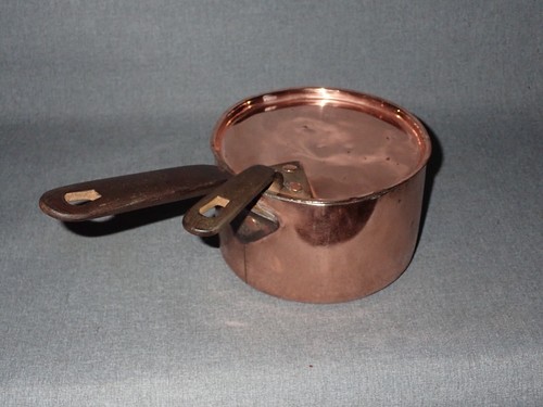 Antique English Copper Sauce Pan Early Dovetailed Benham & Froud w/ Lid - Picture 4 of 7