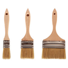 Image of Professional Paint Brush Set of 3 Natural paint Bristle with wooden Beech handle
