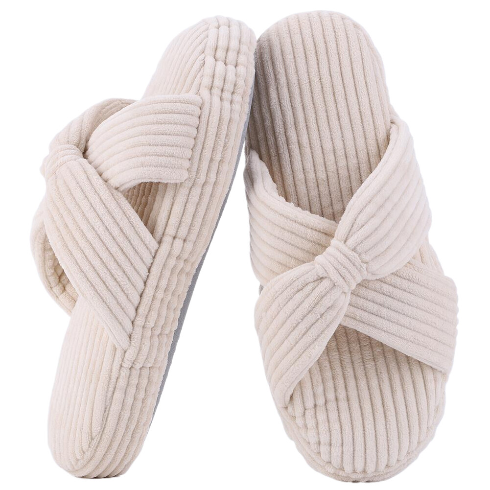 APL Pantofole casa peluche punta aperta pantofole suola spessa sfocata pantofole da donna