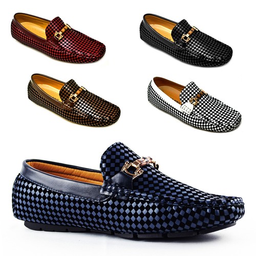 Scarpe da Uomo Mocassino in eco Pelle Mocassini Eleganti Blu Nero Bianco  Estivi | eBay