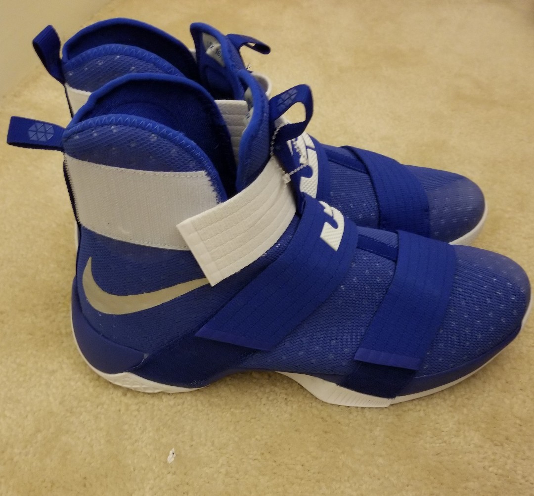 26 New Nike Lebron LBJ Soldier 10 TB Promo Mens 15.5 White Blue Shoes 856489-441 26 New Nike Lebron LBJ Soldier 10 TB Promo Mens 15.5 White Blue Shoes 856489-441