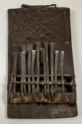 Antique 18th C.  Hand-Carved African Thumb Piano
