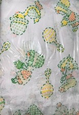New Vintage Fitted Crib Sheet Neutral Cotton Riegel Duck Umbrella Rain Holly 70s