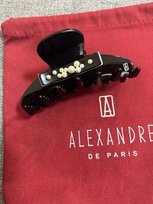 Alexandre de Paris Pearl Black Hair Accessory, Elegant, New