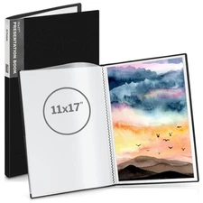 11x17 Portfolio Binder Folder Black Vertical  Binder with Plastic Sleeves and P