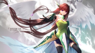 Anime Swd3e2 Wings Redhead Long Hair Dress Fantasy 11x17 Poster