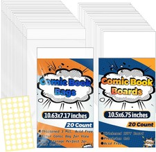 20-Pack Current Comic Book Bags and Boards Set Archival Safe Clear Sleeves