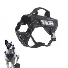 Tactical Dog Harness Black Adjustable Soft Padded for Working Training Dog Ve...