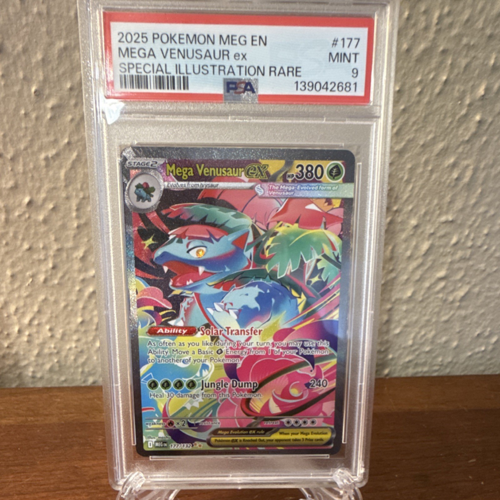 Pokémon Company PSA 9 Mega Venusaur ex Me01 Mega Evolution 177/132 SR Holo 2025