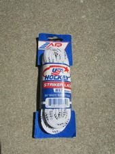 A R Sports 1 Pair Striker Ice Hockey WAXED Skate Laces, WHITE, 84  Molded Tip