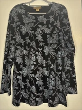 Notations Large Black W/blue Glitter  Sparkly