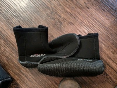 Tilos Titanium Hydro+ Zipper Neoprene Booties Boots Size  7 Diving