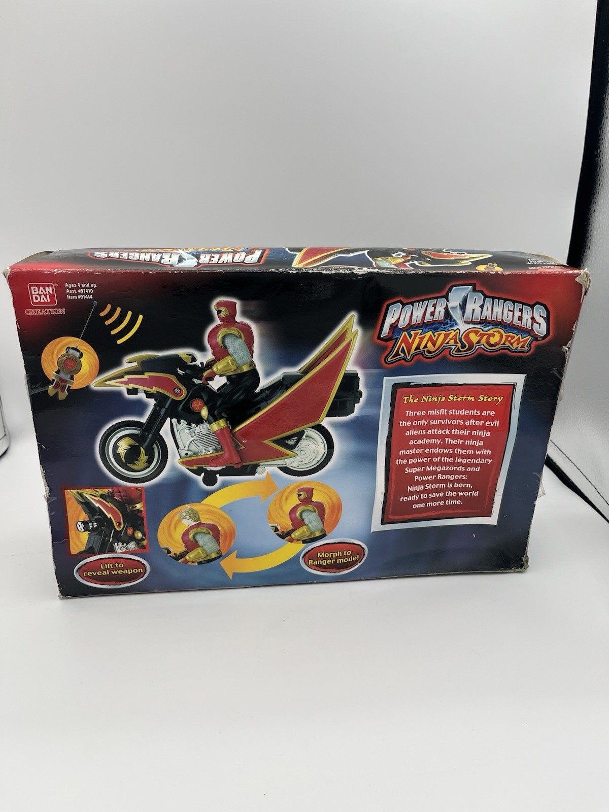 Power Rangers Ninja Storm Crimson Thunder Radio Control Tsunami Cycle 2003 New