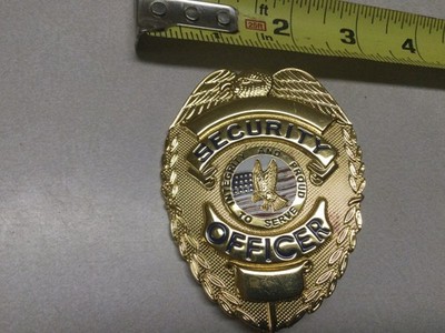 Security Officer Metal Badge Eagle & Flag Center