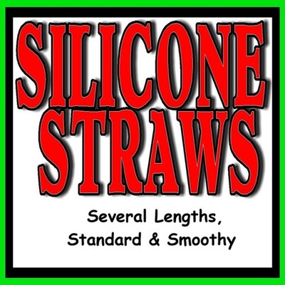 Silicone Straws, Reg. & Smoothy, 5 1/2'' - 14 1/2''