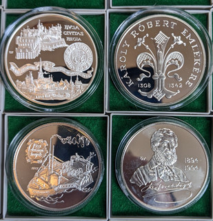 Ungarn: 4 x 500 Forint Gedenkmünzen Silber 1990 1994 Proof /PP 104 7g fein