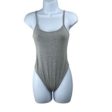 PrettyLittleThing Grey Marl Scoop Neck Bodysuit 6 M NWT Sleeveless Basics Tank