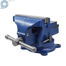 Bench Vise W/ Anvil Swivel 4 In Locking Base Tabletop Clamp Heavy Duty Steel