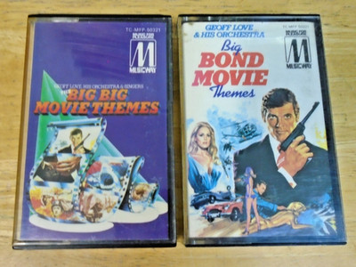 The Big Big Movie Themes & Big Bond Movie Themes - 2x Cassette Tapes - VGC