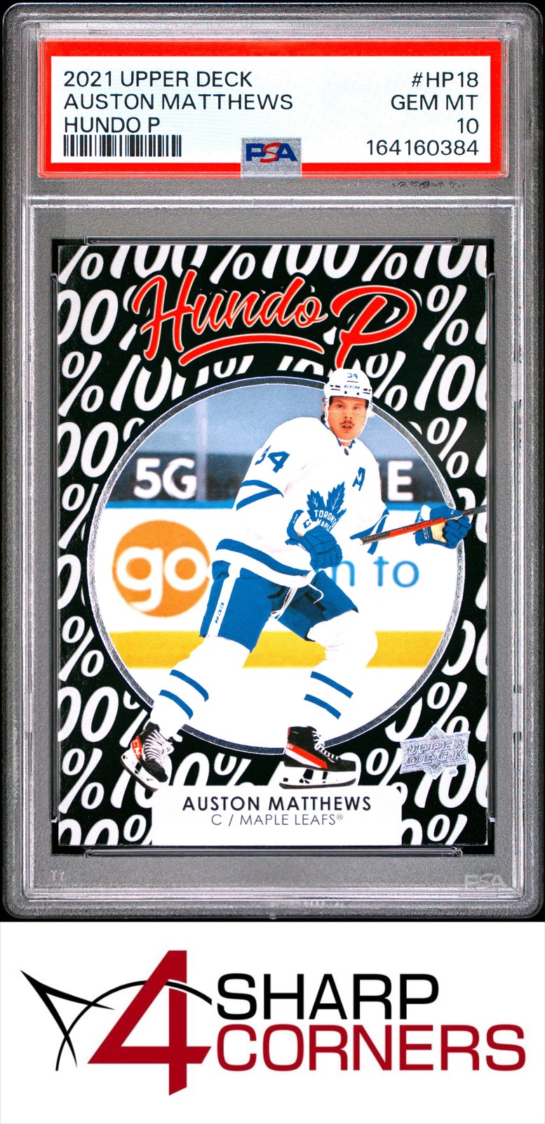 2021-2022 UPPER DECK HUNDO P #HP18 AUSTON MATTHEWS POP 2 PSA 10