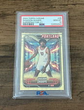 Marketplace image: 2024 Topps Chrome Shaedon Sharpe Superfractor 1/1 #25 PSA 10