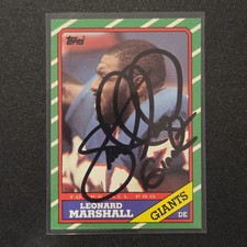 Leonard Marshall On Card Autograph - 1986 Topps All Pro # 148 Auto Signed