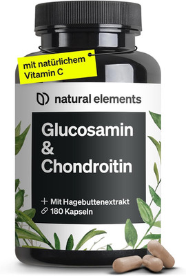 Natural Elements Glucosamin & Chondroitin   180 Kapseln   Mit Vitamin C Für Eine