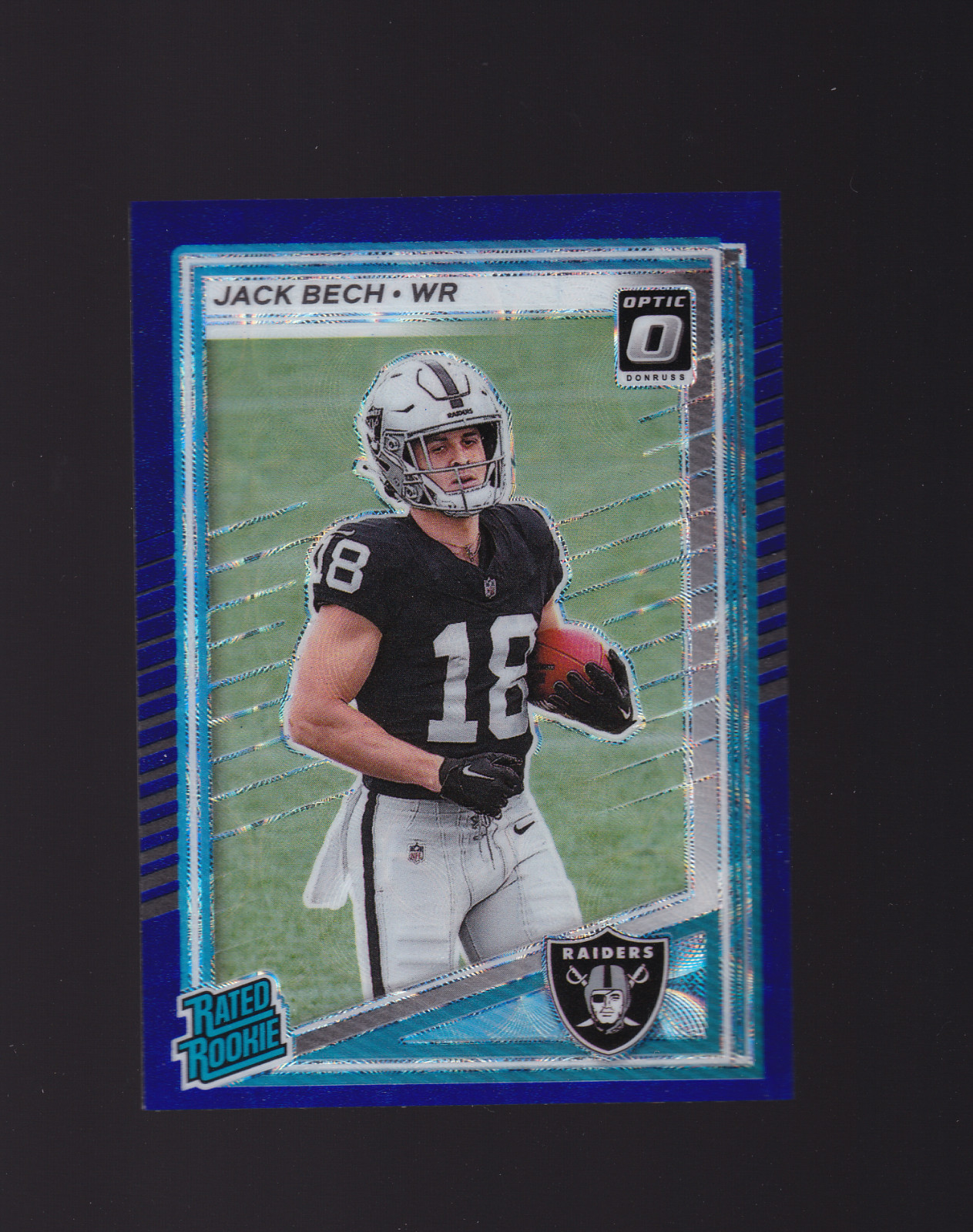2025 Donruss Jack Bech Rated Rookie Blue Scope Optic Preview RC #389 Raiders SP