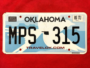 2005 Oklahoma License Plate MPS 315 ....... Crafts / Collect / Specialty