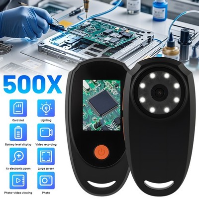 Handheld 500X Digital Microscope 1080P 2.0inch Video 8 LED with Magnifying Glass