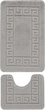 Image of Paradise Products Greek Key Pattern Bath Mat 2 Piece Sets Non Slip Bathroom Mat