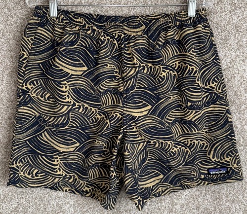 Patagonia Longs 7” Baggies Shorts Herren mittelblau hellbraun Wellenmuster 58033