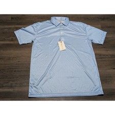 Collars Co Mens Light Blue Gingham Polo Shirt XLarge Performance Golf
