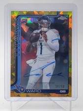 CAM WARD 2025 TOPPS CHROME SAPPHIRE GOLD ROOKIE AUTO /50 #RA-CWA Q6383