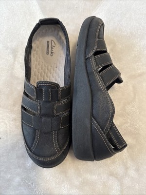 Clarks Cloud Steppers Shoes Black Size 10