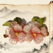 Liuli Flower Hair Clip Chinese Style Hanfu Vintage Hair Accessory Headpiece