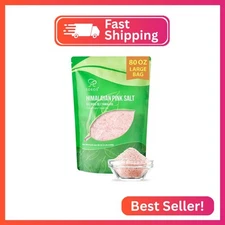 Soeos Himalayan Pink Salt, Fine Grain, 5 Lbs, Pink Himalayan Sea Salt, Salt for 