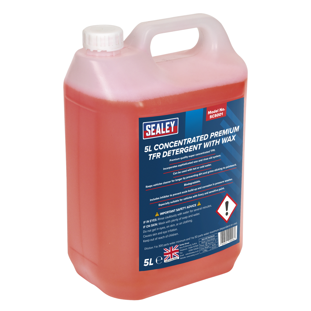 Sealey TFR Premium Detergent with Wax Concentrated 5ltr - Image 8