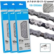 6/7/8/9/10/11/12Speed Chain Tiagra MTB Road Hybrid Bike Chain 116-126 Quick Link