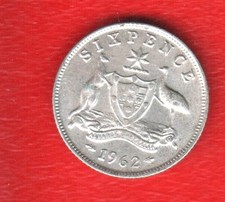 AUSTRALIA 6 PENCE 1962  SILVER
