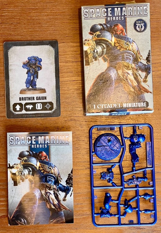 Warhammer Space Marines Heroes Brother Gaiun Series 1 NOS +box build-sheet +card