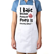 Funny baking apron I bake because punching people is frowned upon kitchen gift