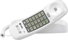 AT T 210 Basic Trimline Corded Phone Single Line No AC Power Required  White 