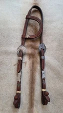 BEAUTIFUL VTG COOK QUICK CHANGE TOOLED STERLING SILVER SHOW HEADSTALL BRIDLE