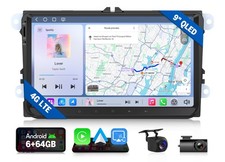 VWX6S Android 9" QLED 6+64GB for VW Tiguan Car Stereo Radio CarPlay GPS+CAM+DVR