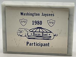 Washington Jaycees 1980 Bacon Bowl Participant Award Kingdome SPD TPD Police
